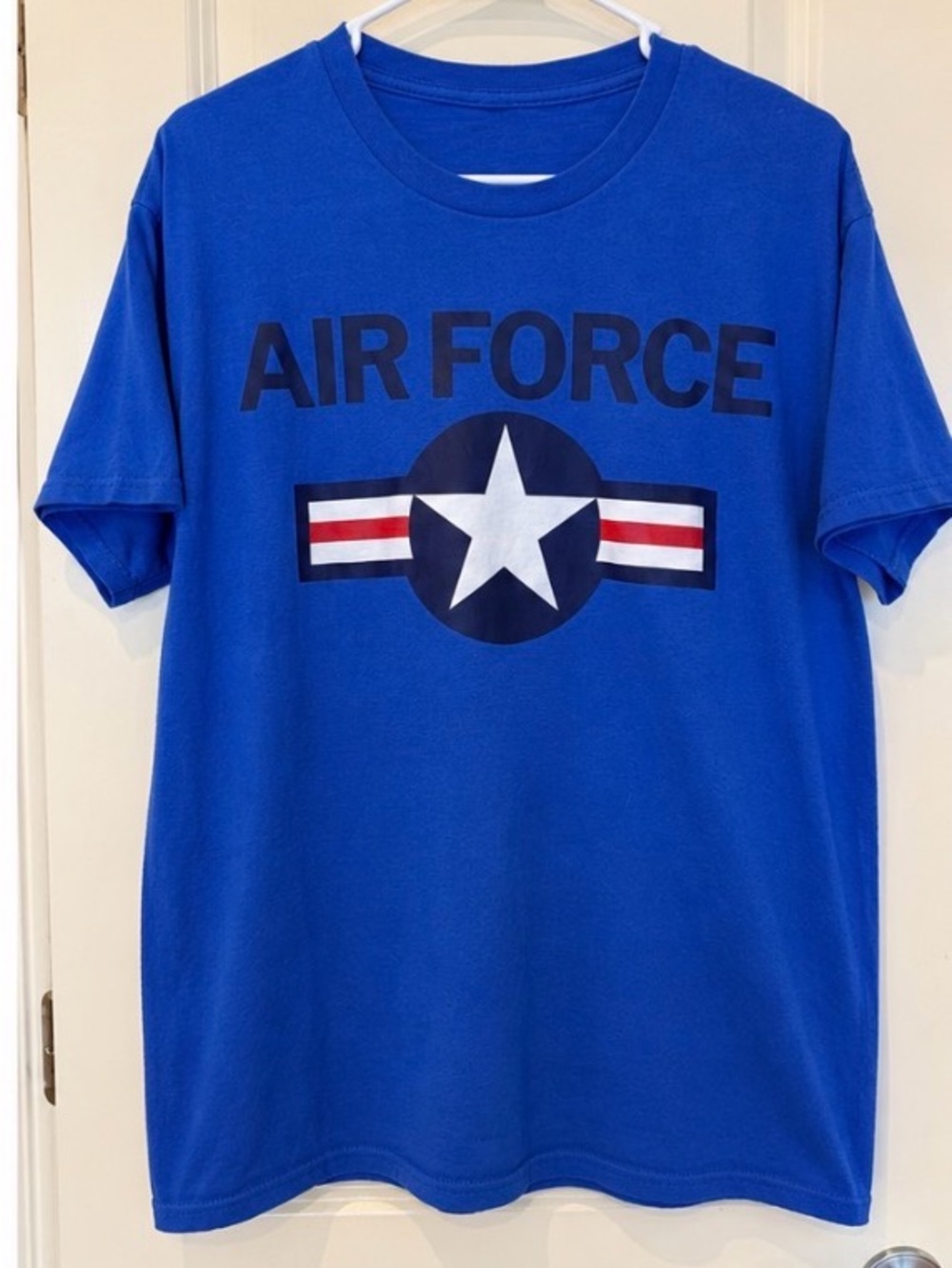 Air Force Graphic vintage roundel Royal Blue short sleeve tshirt military red